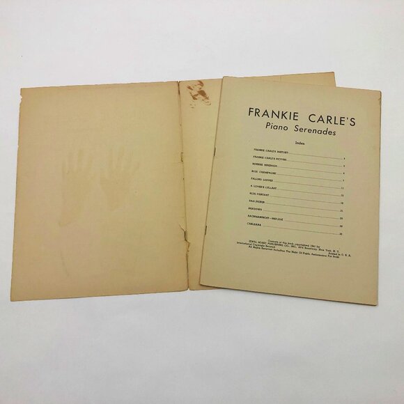 Frankie Carle Piano Serenades 1941 Book Of Music For 11 Songs 9x12 inches 36 pgs - Picture 3 of 6